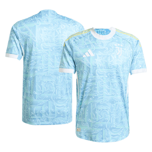 Camiseta de fútbol auténtica de visitante de la Juventus 2025/26 azul