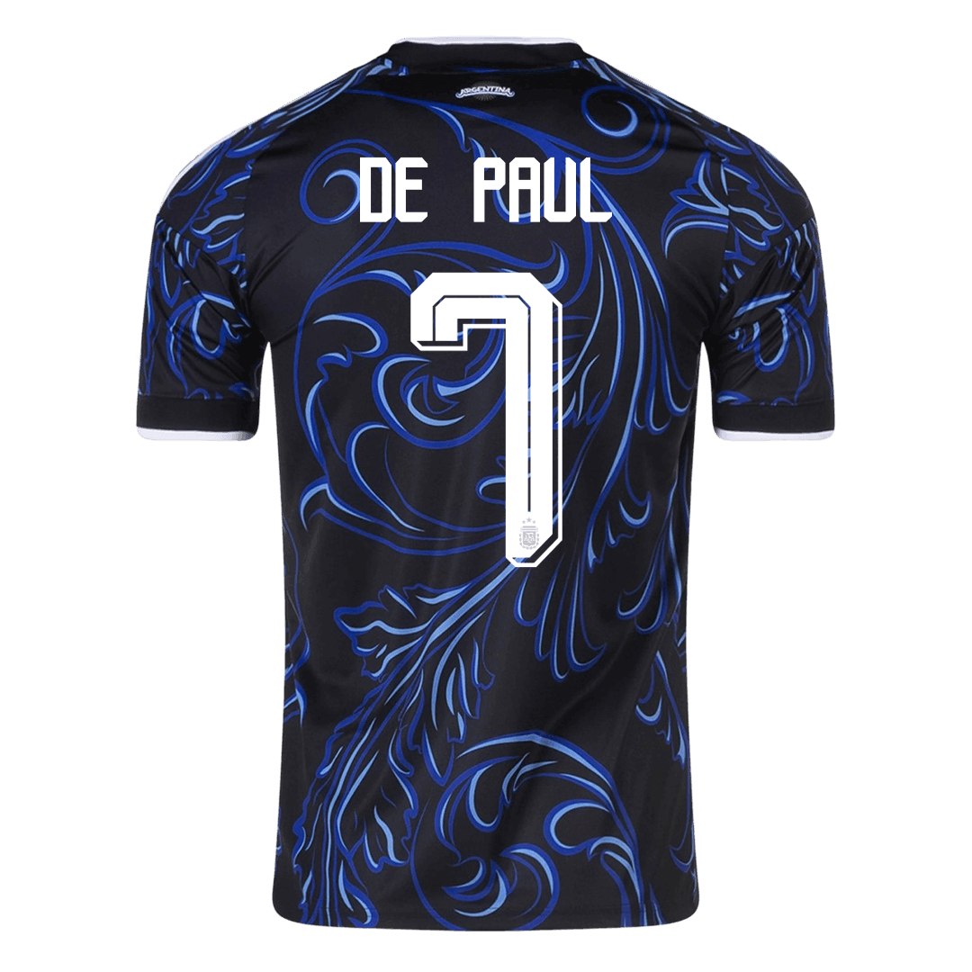 DE PAUL #7 Argentina Camiseta de Fútbol Visitante Copa Mundial 2026 Negra