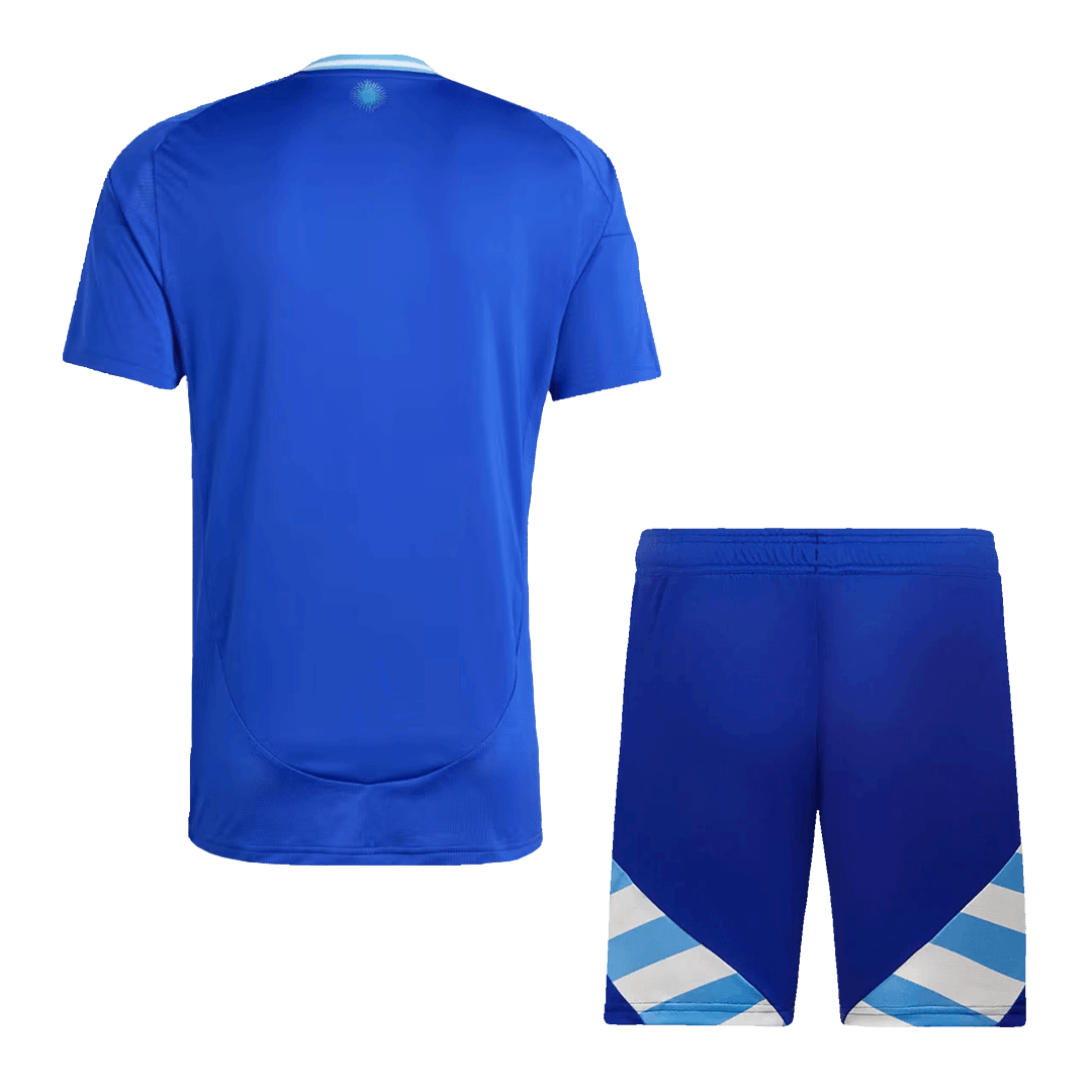 Kit de camiseta de fútbol visitante de Argentina para hombre (camiseta + pantalones cortos) 2024
