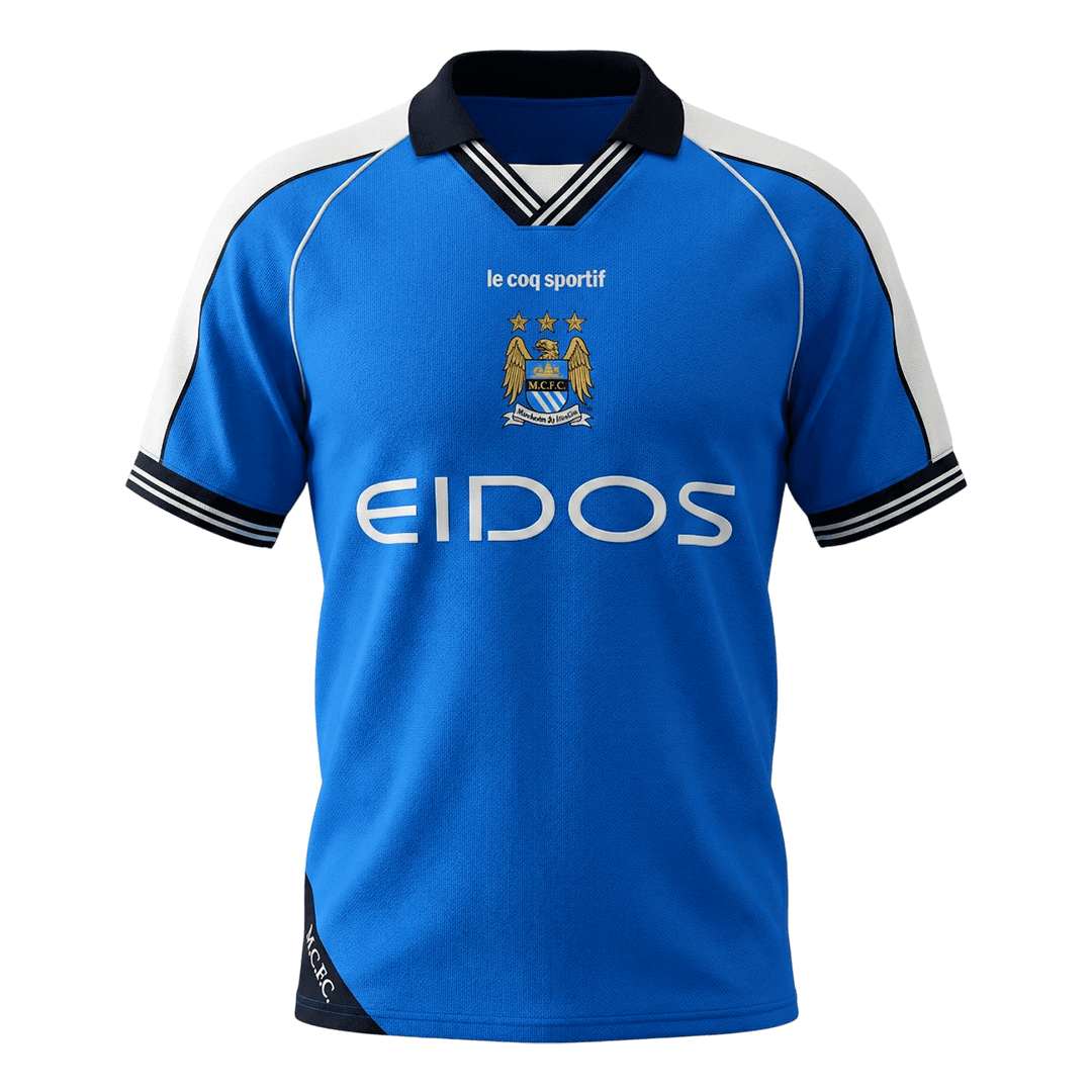 Camiseta de fútbol retro local del Manchester City 1999/01