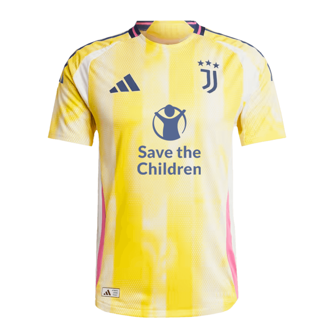 Camiseta de fútbol visitante auténtica de la Juventus YILDIZ n.° 10 2024/25 - Patrocinador de Save The Children