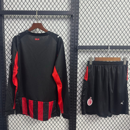 Camiseta local del AC Milan, talla 25/26, manga larga para adultos