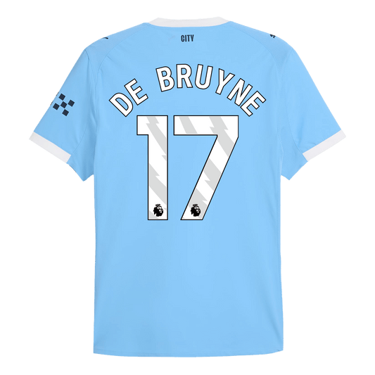 Camiseta de fútbol local auténtica de DE BRUYNE #17 del Manchester City 2025/26, azul
