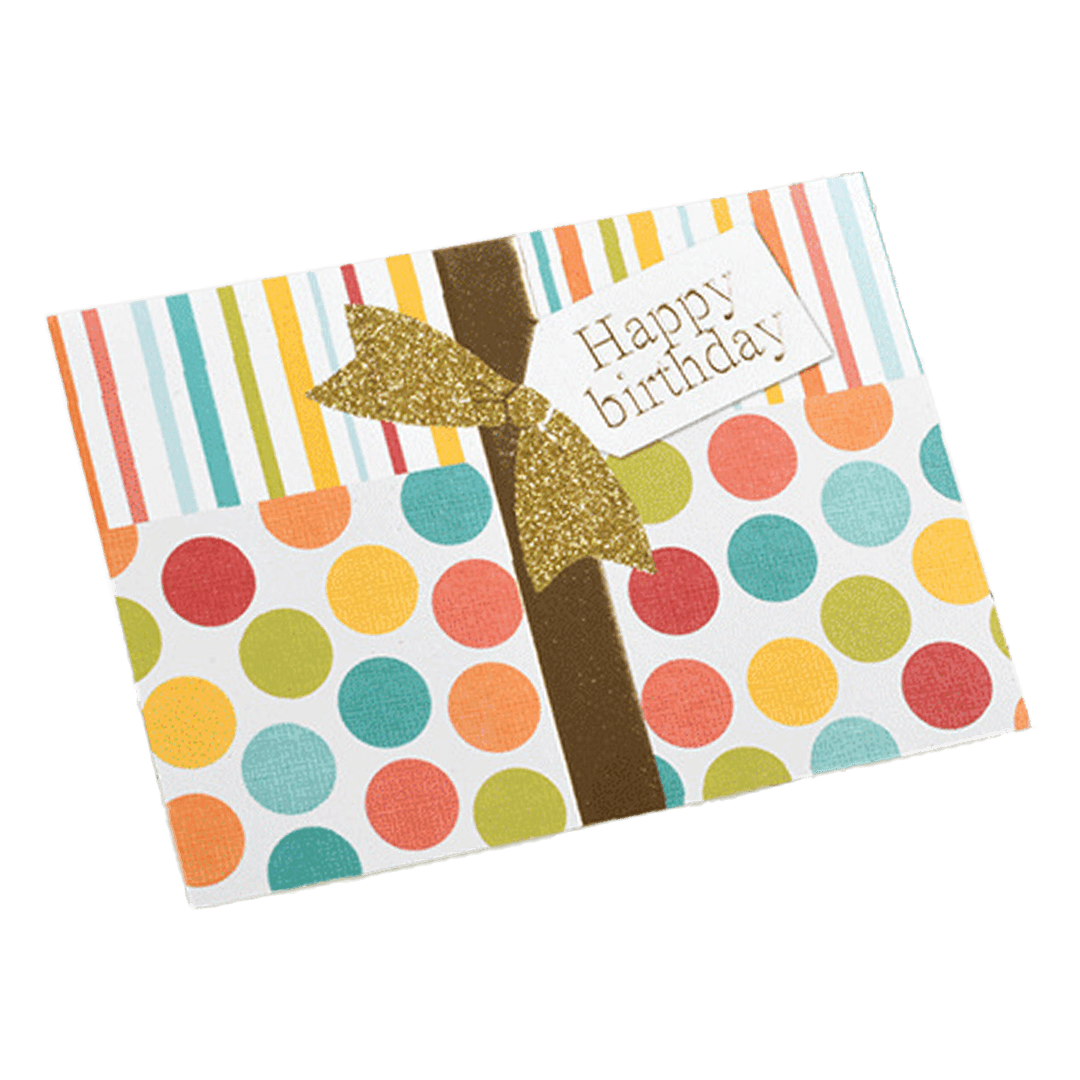 Tarjeta de cumpleaños con lazo personalizado