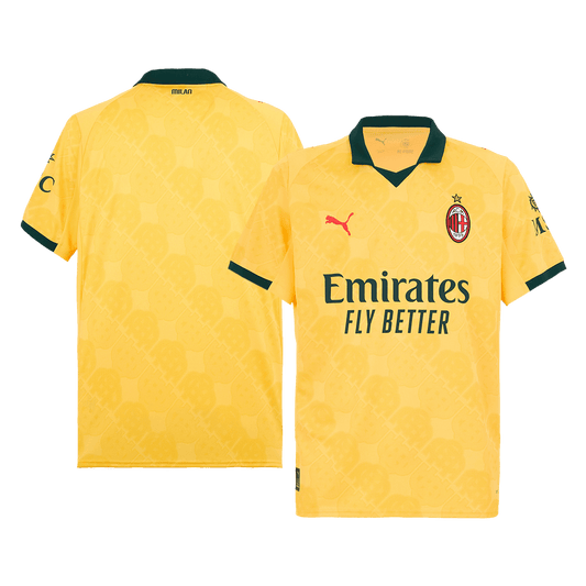 Camiseta de fútbol visitante del AC Milan 2025/26, amarilla, tercera equipación