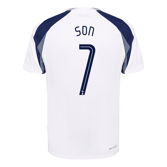 Camiseta de fútbol local auténtica SON #7 del Tottenham Hotspur 2025/26, blanca - UCL