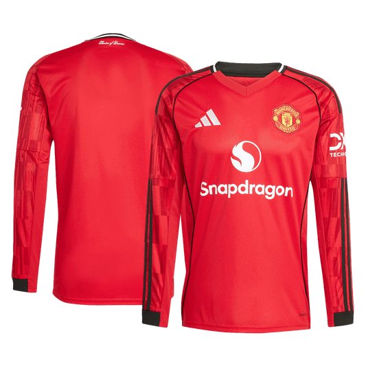 Camiseta de fútbol de manga larga del Manchester United 2025/26, roja