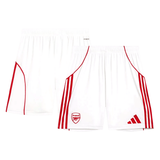 Pantalón corto de fútbol local del Arsenal 25/26 blanco