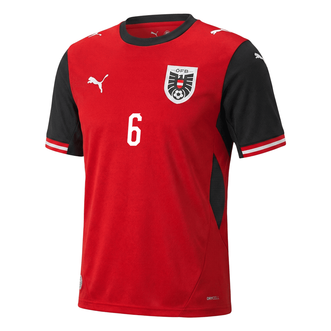 Camiseta de local de Austria SEIWALD para hombre, número 6, Copa del Mundo 2026