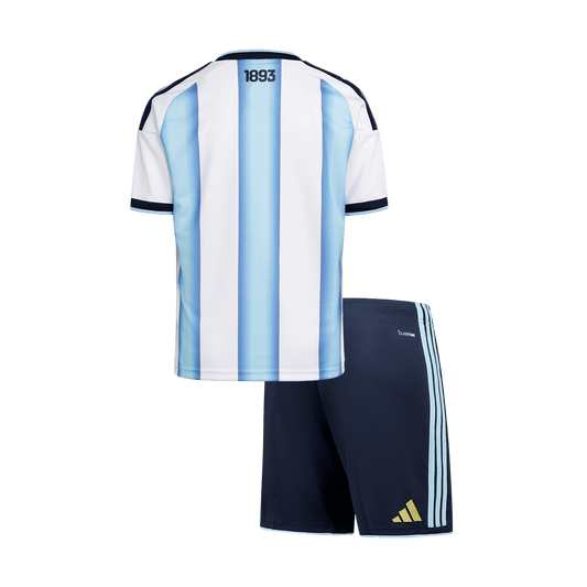 Kit de fútbol local de Argentina para niños (Kit y pantalón corto) Copa Mundial 2026