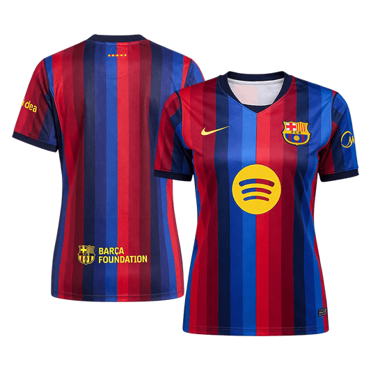 Camiseta de fútbol del FC Barcelona para mujer, temporada 2026/27, color rojo y azul.