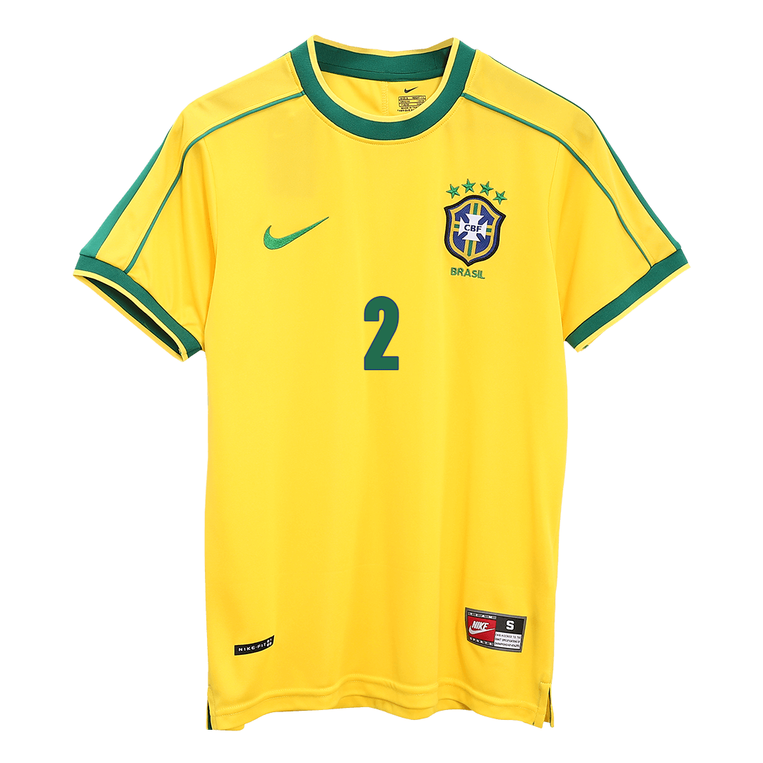 Camiseta retro de fútbol local de Brasil CAFU #2 1998 - Copa Mundial