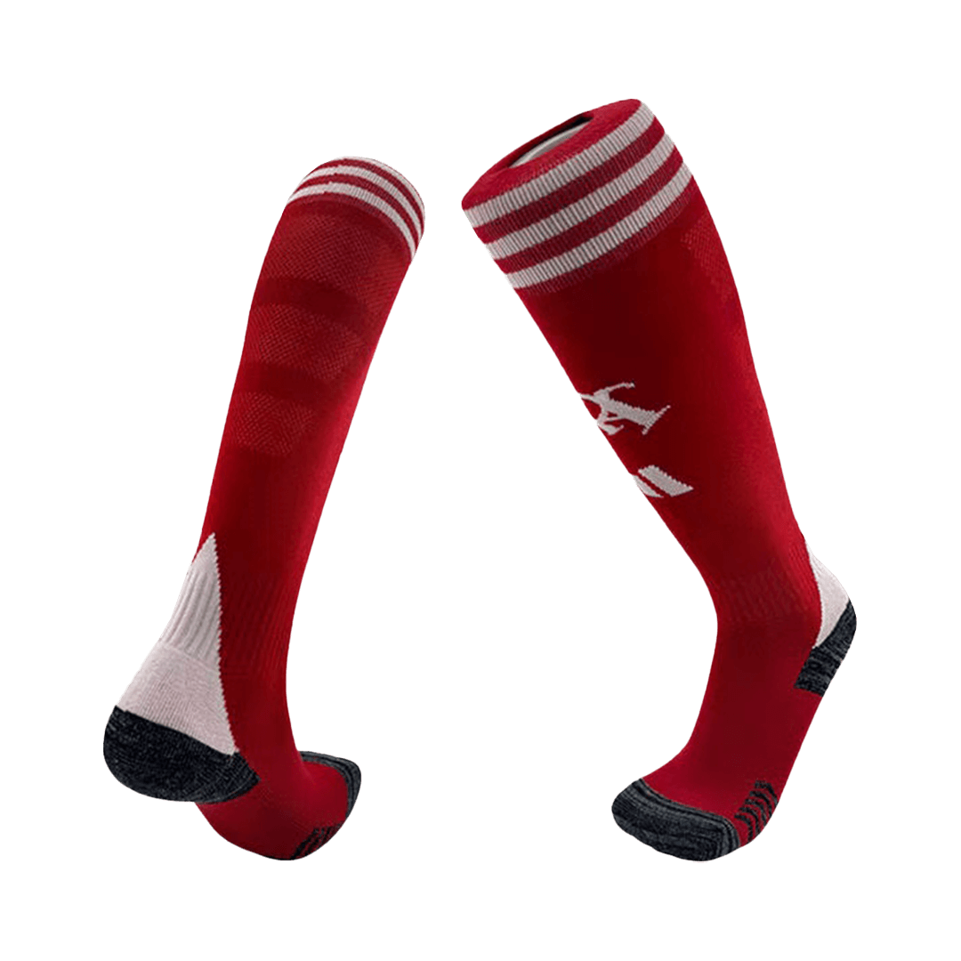 Calcetines rojos de local del Arsenal para niños 25/26