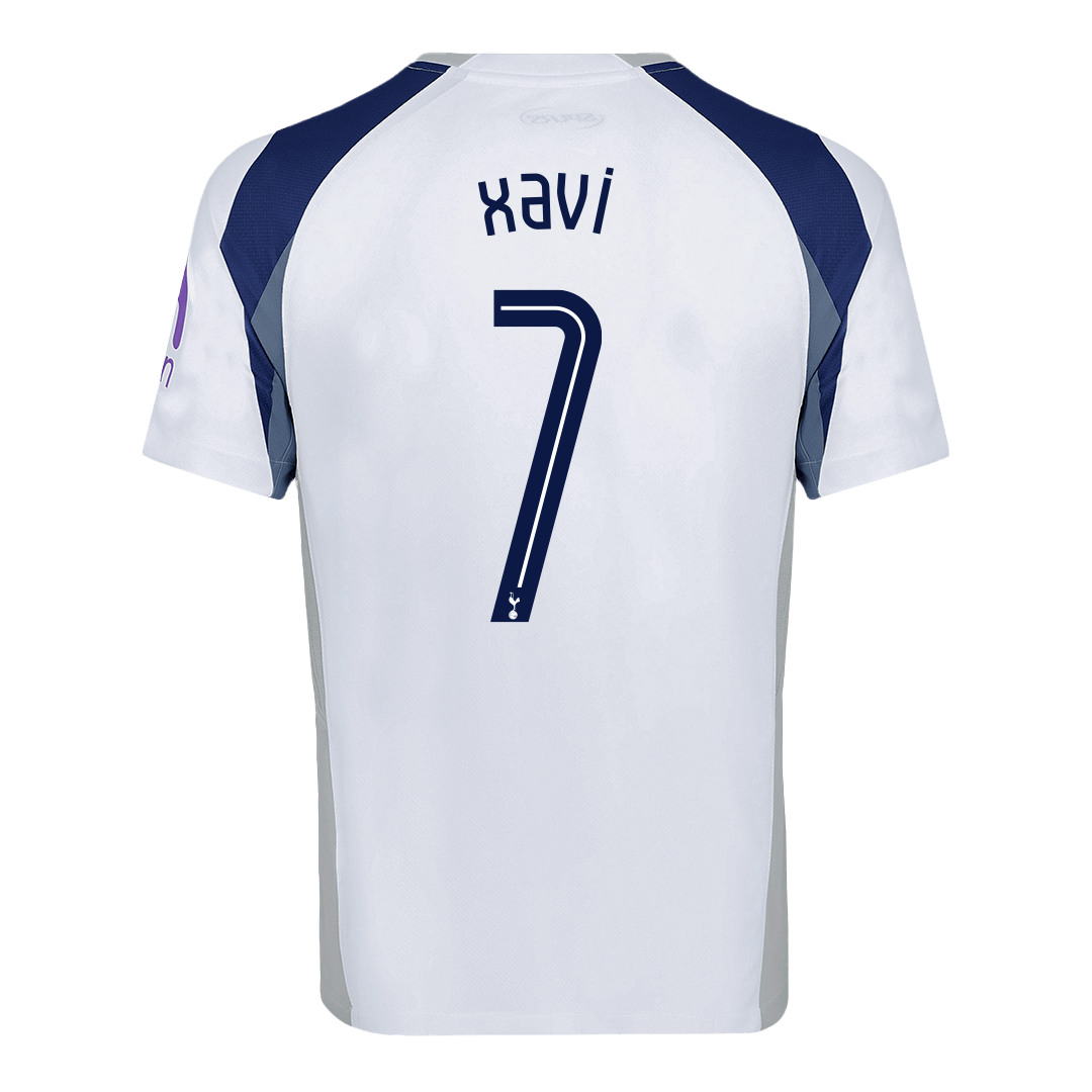 Camiseta de fútbol local XAVI #7 del Tottenham Hotspur 2025/26, blanca - UCL