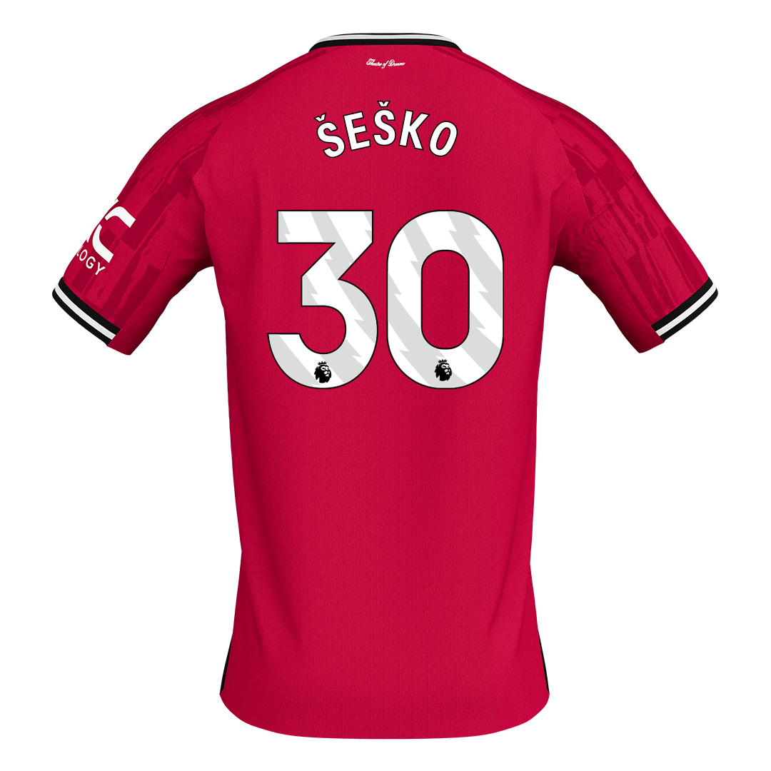 Camiseta de fútbol local del Manchester United ŠEŠKO #30 2025/26, roja