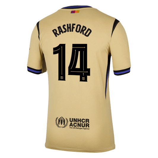 Camiseta de visitante del Barcelona 2025/26, amarilla, RASHFORD #14 - UCL