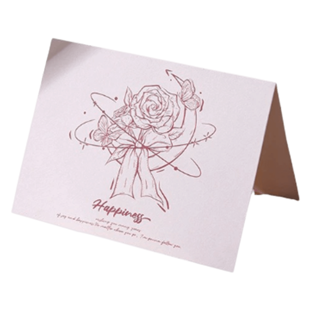 Tarjeta de aniversario personalizada "Rose Moon Happiness" en color rosa