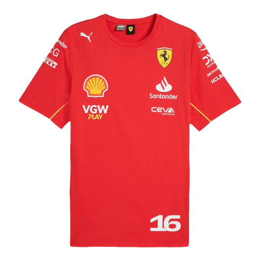 Camiseta del equipo Ferrari F1 Racing Charles Leclerc #16 2024
