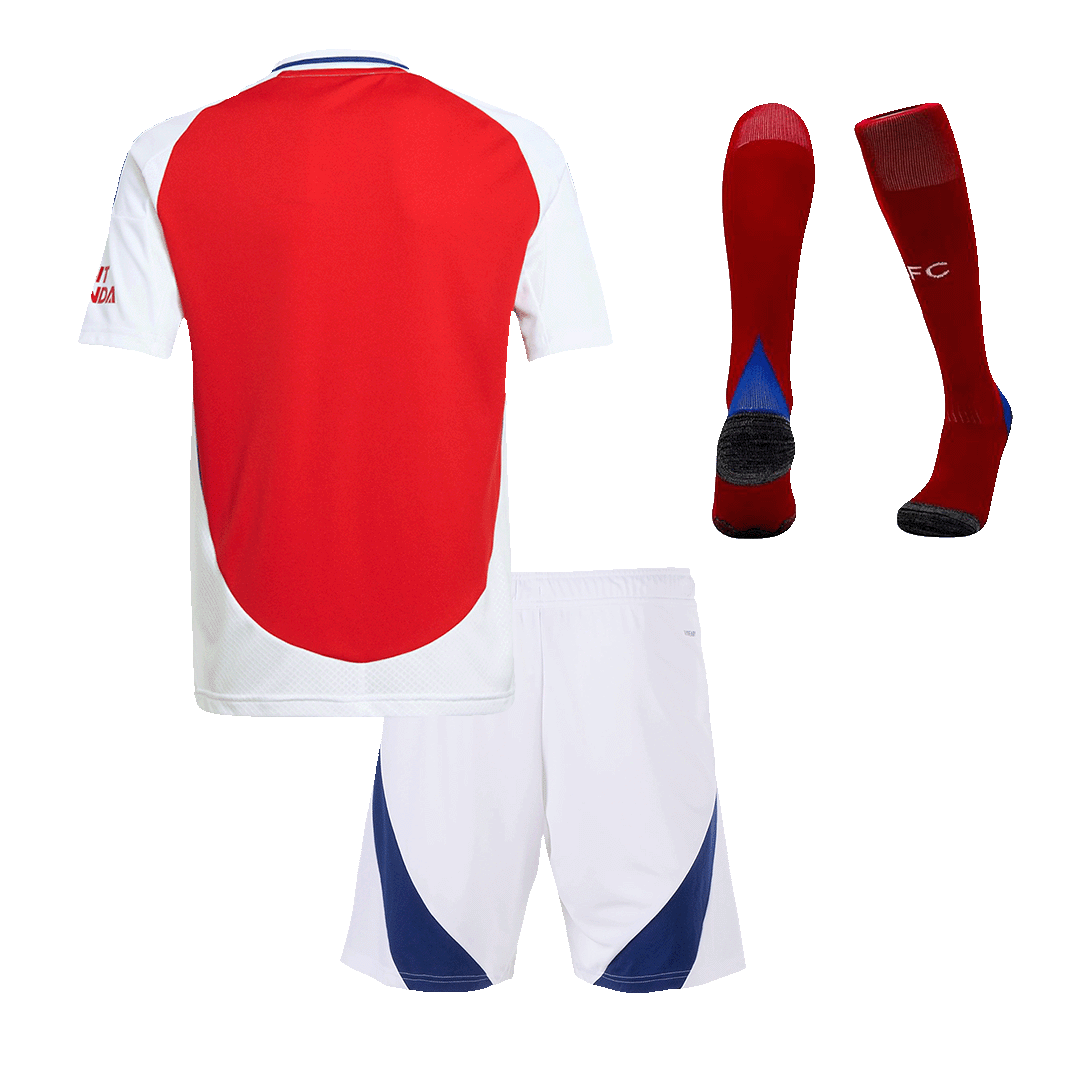 Kit de camiseta de fútbol local del Arsenal para niños (camiseta, pantalones cortos y calcetines)