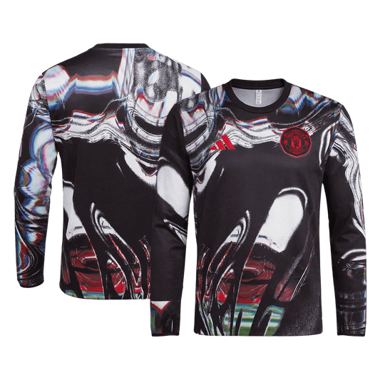 Camiseta de fútbol de manga larga prepartido del Manchester United 2025/26