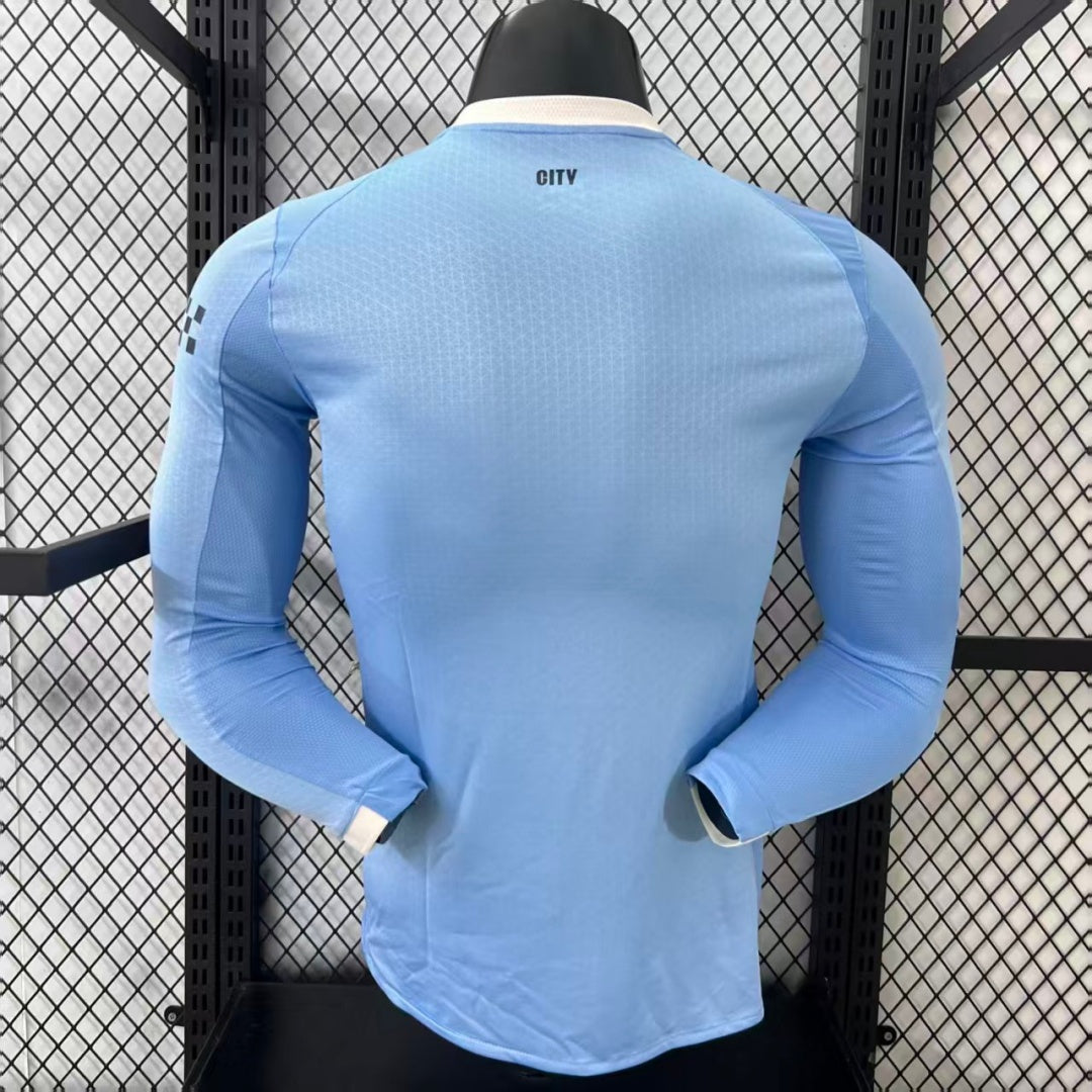 Camiseta de jugador local del Manchester City 25/26, manga larga