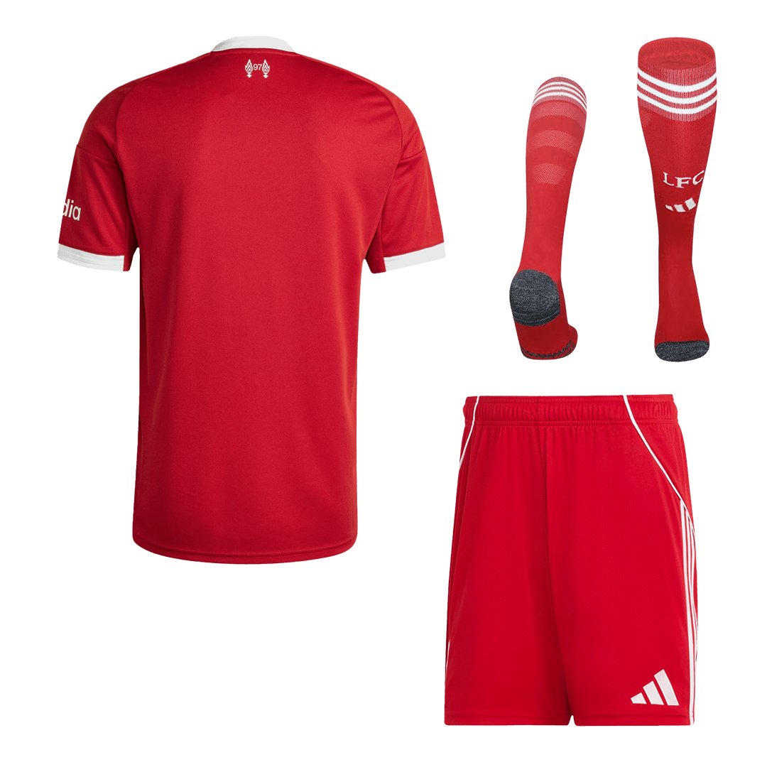 Kit de camiseta de fútbol local del Liverpool (camiseta, pantalones cortos y calcetines) 2025/26