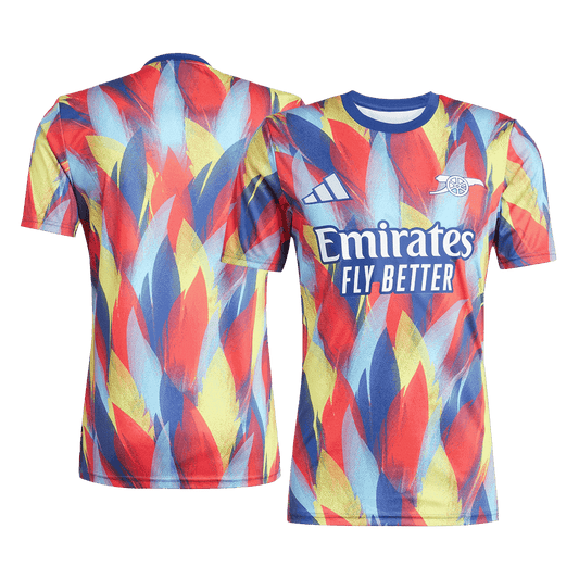 Camiseta de fútbol prepartido del Arsenal 2025/26 colorida