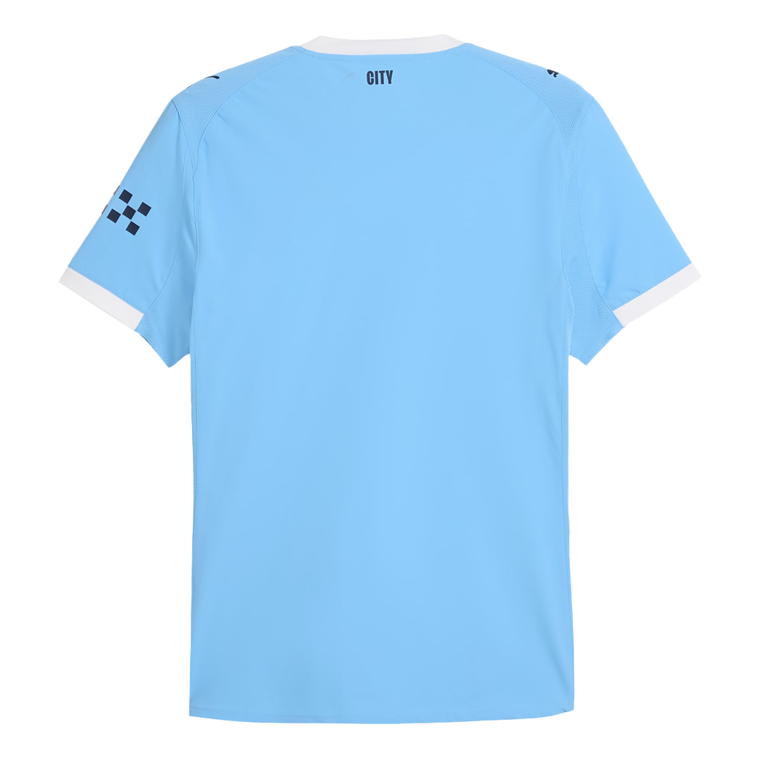 Camiseta de fútbol local auténtica del Manchester City 2025/26 azul