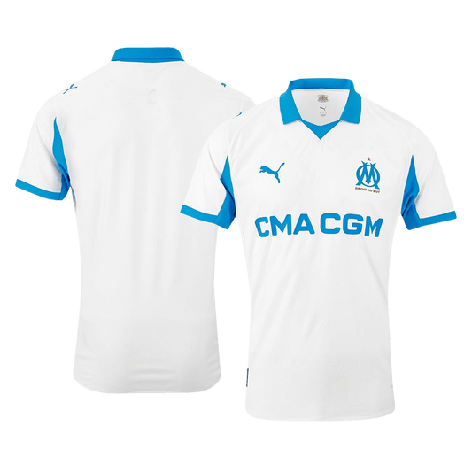 Camiseta de fútbol local auténtica del Marsella 25/26 blanca