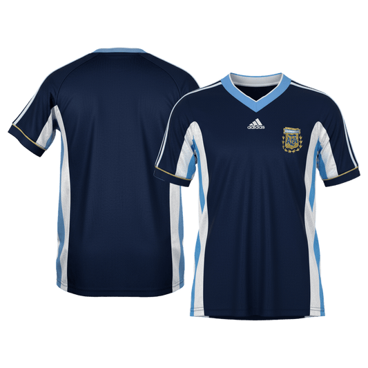 Camiseta retro de fútbol de visitante de Argentina 1998