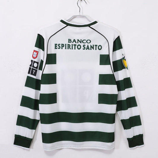 Camiseta retro de manga larga de local del Sporting CP 2001-2003