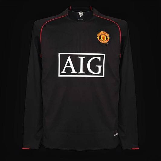 Camiseta retro de manga larga de visitante del Manchester United 2007-2008