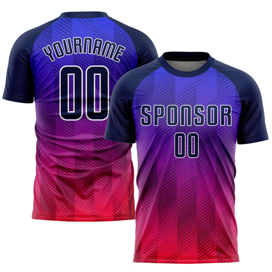 Camiseta de fútbol personalizada de sublimación rosa intenso de la Marina Real