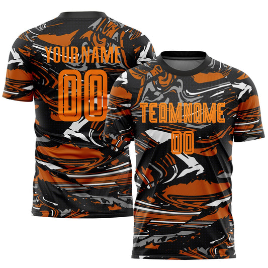 Camiseta de fútbol personalizada con sublimación de Bay Orange y Texas Orange