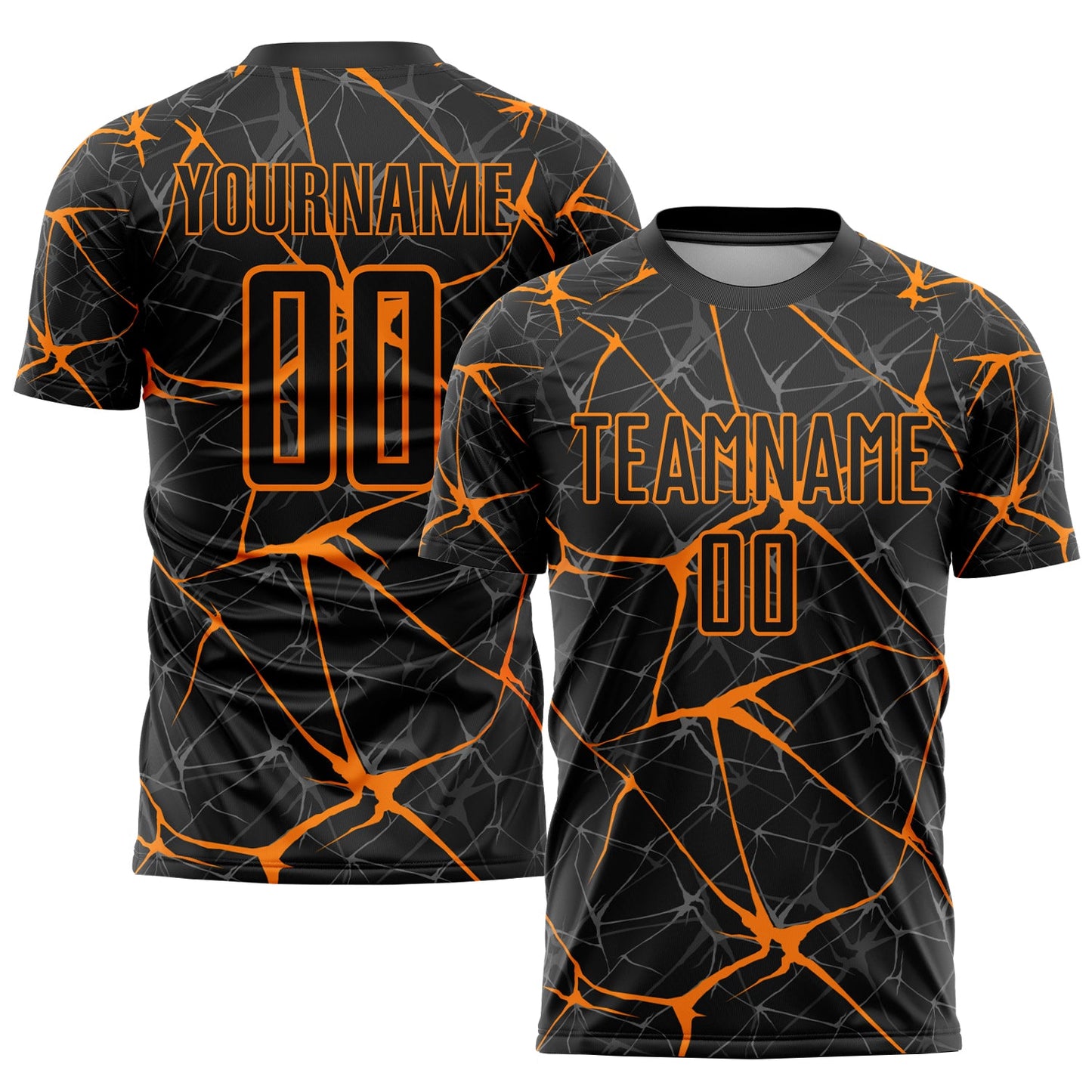 Camiseta de fútbol personalizada de sublimación naranja Black Bay