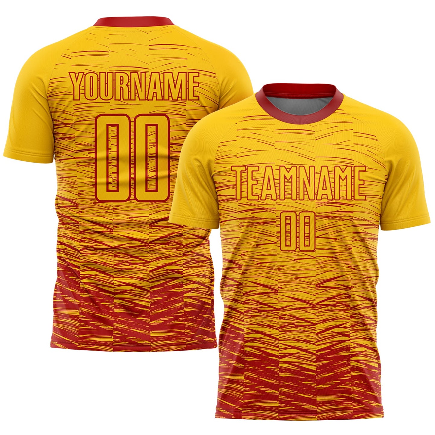 Camiseta de fútbol personalizada con sublimación amarilla y roja