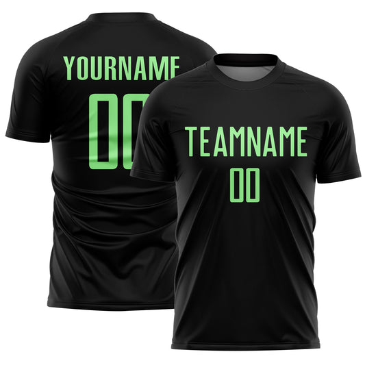 Camiseta de fútbol personalizada de sublimación verde guisante negro