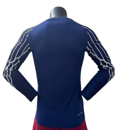 Camiseta de jugador del PSG 25/26 azul manga larga