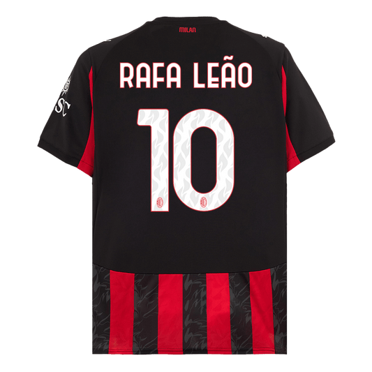 Camiseta de fútbol RAFA LEÃO #10 AC Milan local 2025/26 Rojo y negro