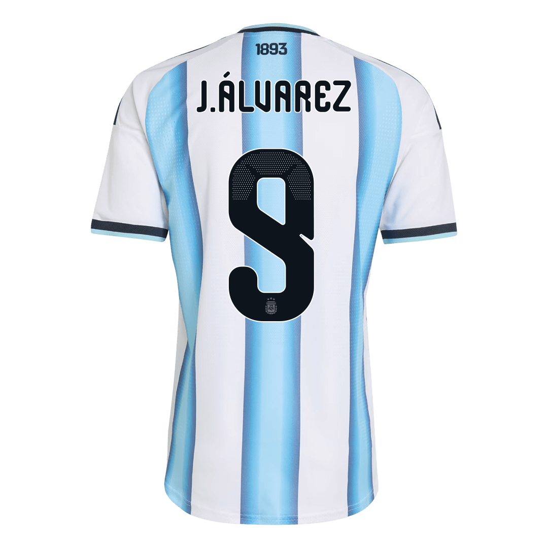Camiseta de local de Argentina J. ÁLVAREZ #9 para hombre, Copa Mundial 2026 - Ajuste entallado