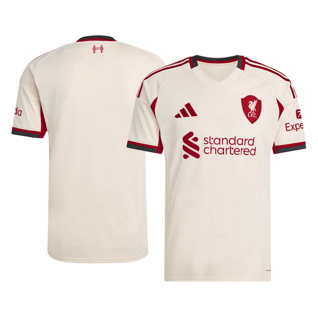 Camiseta de fútbol visitante del Liverpool 25/26 blanca