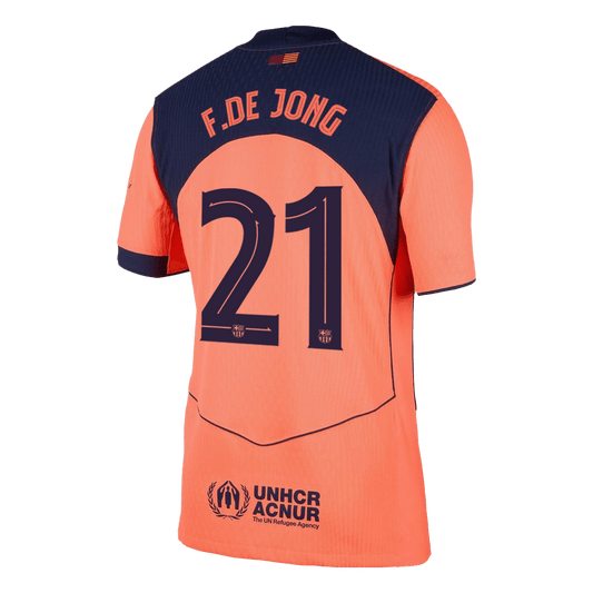 Camiseta de fútbol de visitante auténtica de F.DE JONG #21 del Barcelona 2025/26