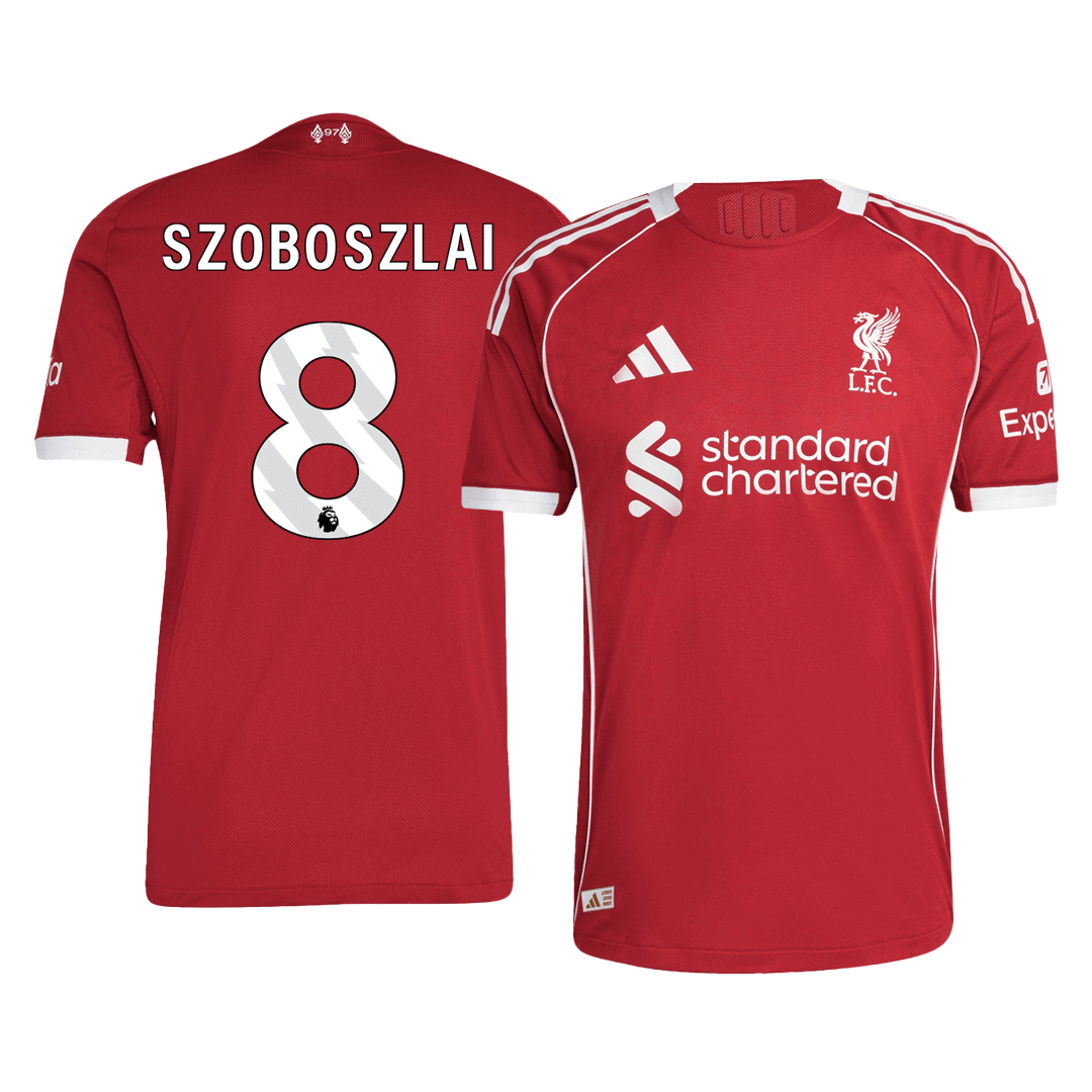Auténtica camiseta de fútbol local SZOBOSZLAI #8 Liverpool 2025/26