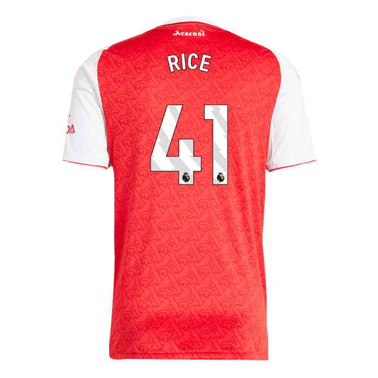 Camiseta de fútbol local del Arsenal RICE #41 2025/26, roja