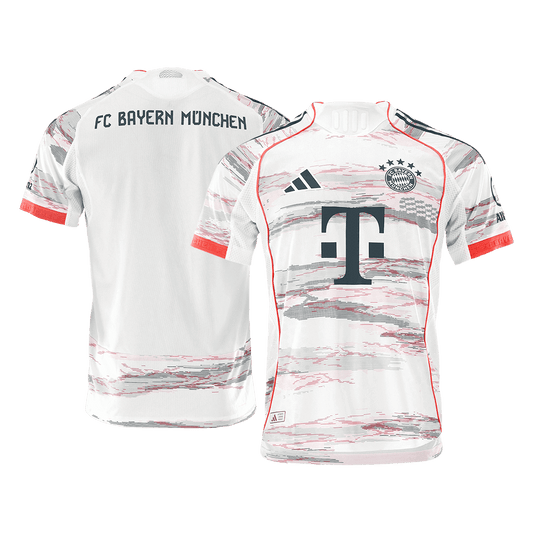 Camiseta de fútbol visitante auténtica del Bayern Múnich 2025/26, blanca