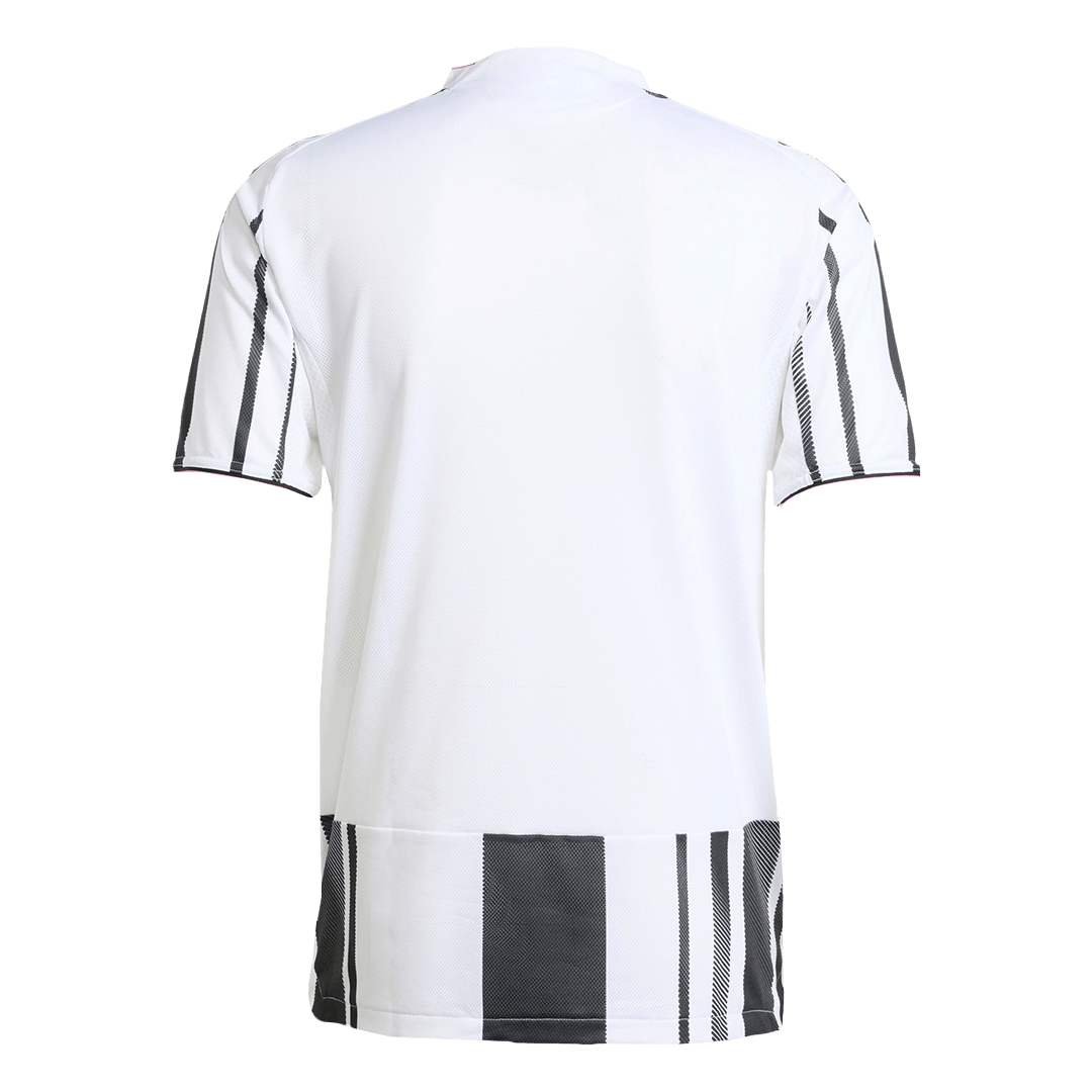 Camiseta de fútbol local auténtica de la Juventus 2025/26 en blanco y negro