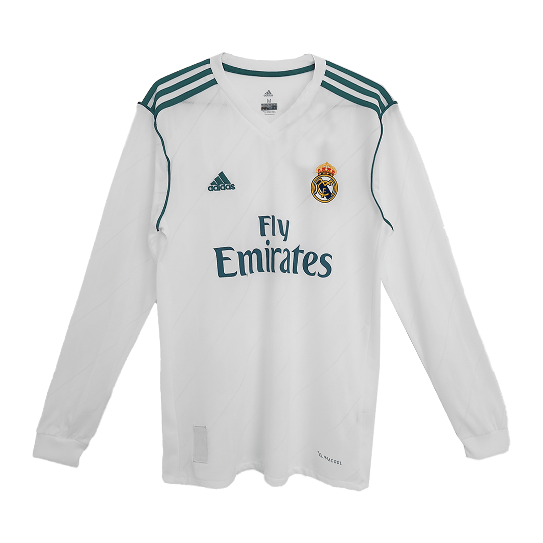 Camiseta de fútbol vintage de local ModriĆ #10 del Real Madrid 2017/18, manga larga