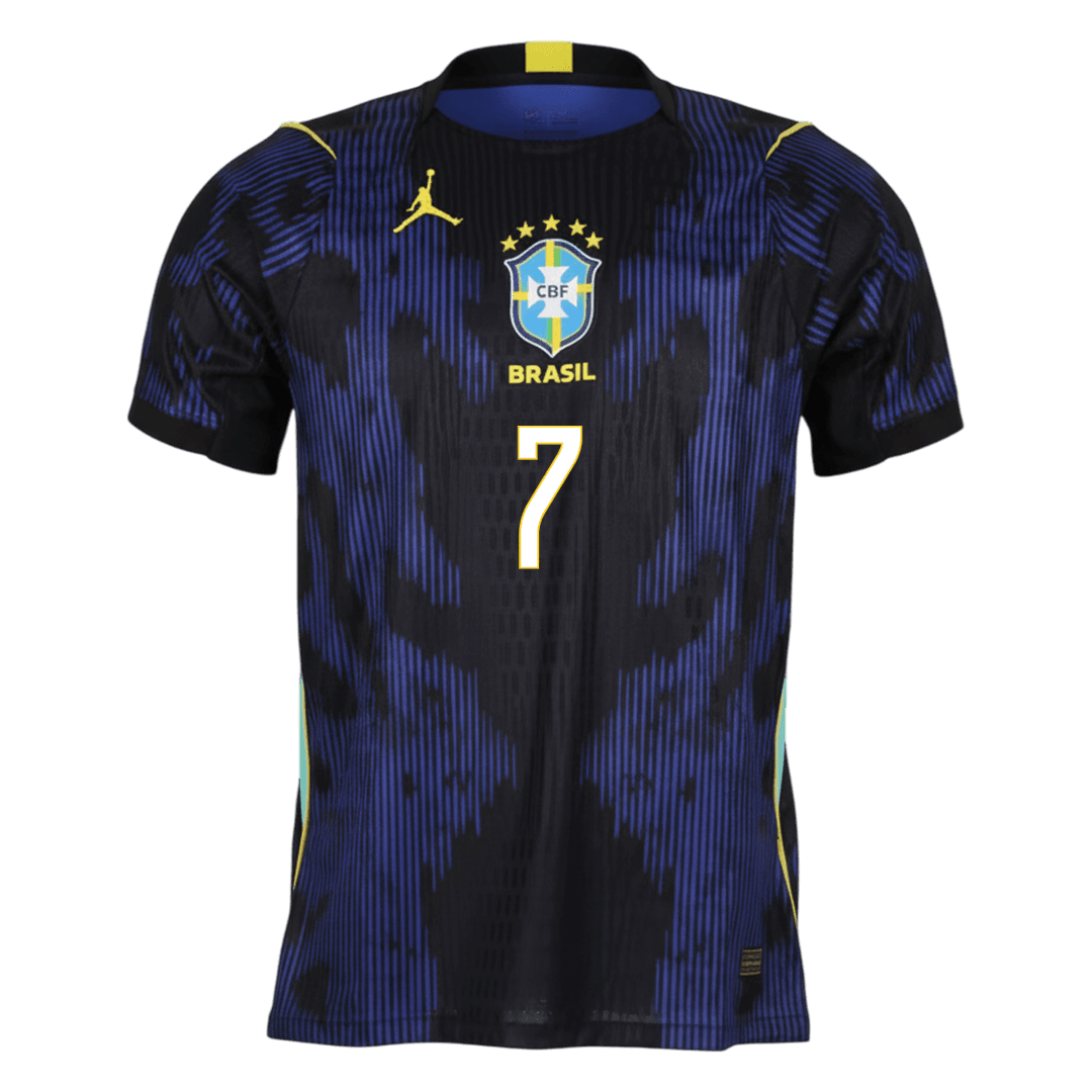 Camiseta de visitante de Brasil VINI JR. #7 para el Mundial 2026 - Corte ajustado