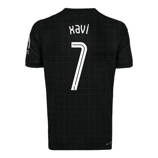 Camiseta de visitante XAVI #7 del Tottenham Hotspur 2025/26, negra - UCL