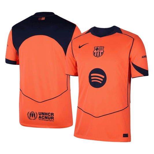 Camiseta de fútbol visitante del Barcelona 2025/26, color naranja